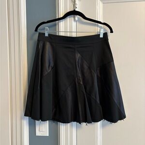 Alice + Olivia Black Leather Mini Skirt